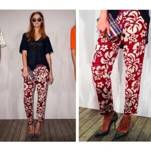 J Crew Collection Tropical Sequin Hibiscus Floral Pants size 14 XL